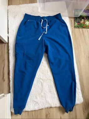 XL royal blue figs joggers